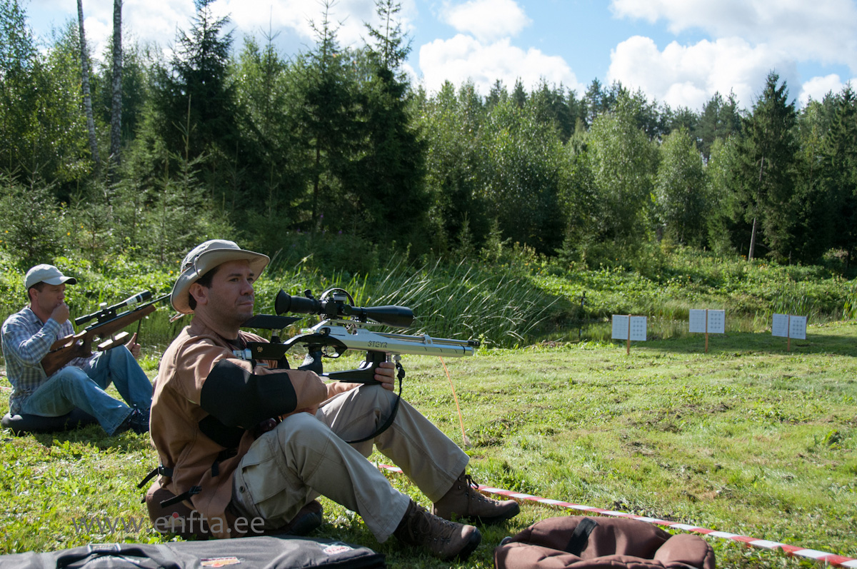 In front Sergio Rita, Steyr LG 100 Field Target, Nikko Stirling Diamond 10-50x60